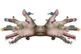 parasitic microbes on human hands